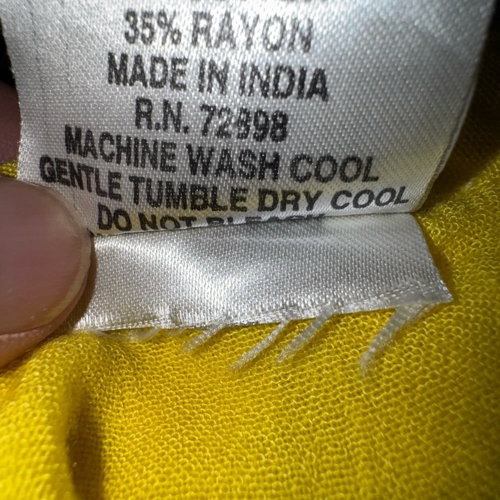 L.S.I. Yellow Embroidered Batwing Top - Picture 6 of 6